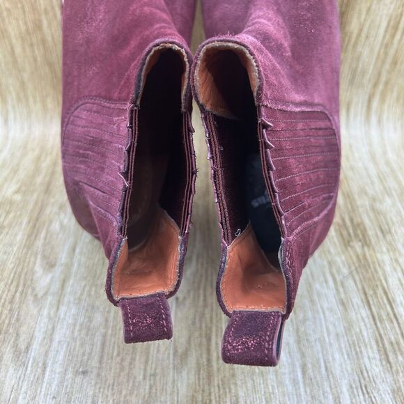 Coach Bowery Chelsea Boots‎ Women's Size 6B Red Suede Ankle Boots Shoes G1288 - Picture 5 of 10